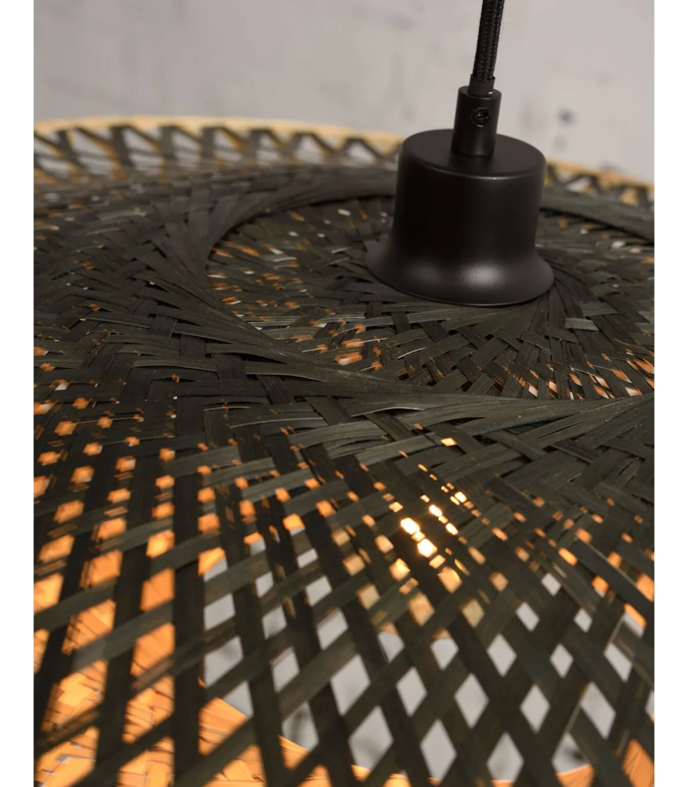 Wandlamp Kalimantan - Bamboe/Zwart - 105x60x55cm