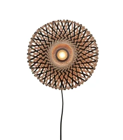 Wandlamp Kalimantan - Bamboe/Zwart - Ø30cm