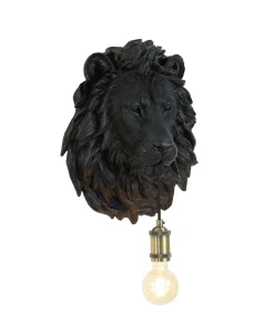 Wandlamp Lion - Zwart - 33.5x19x40.5cm
