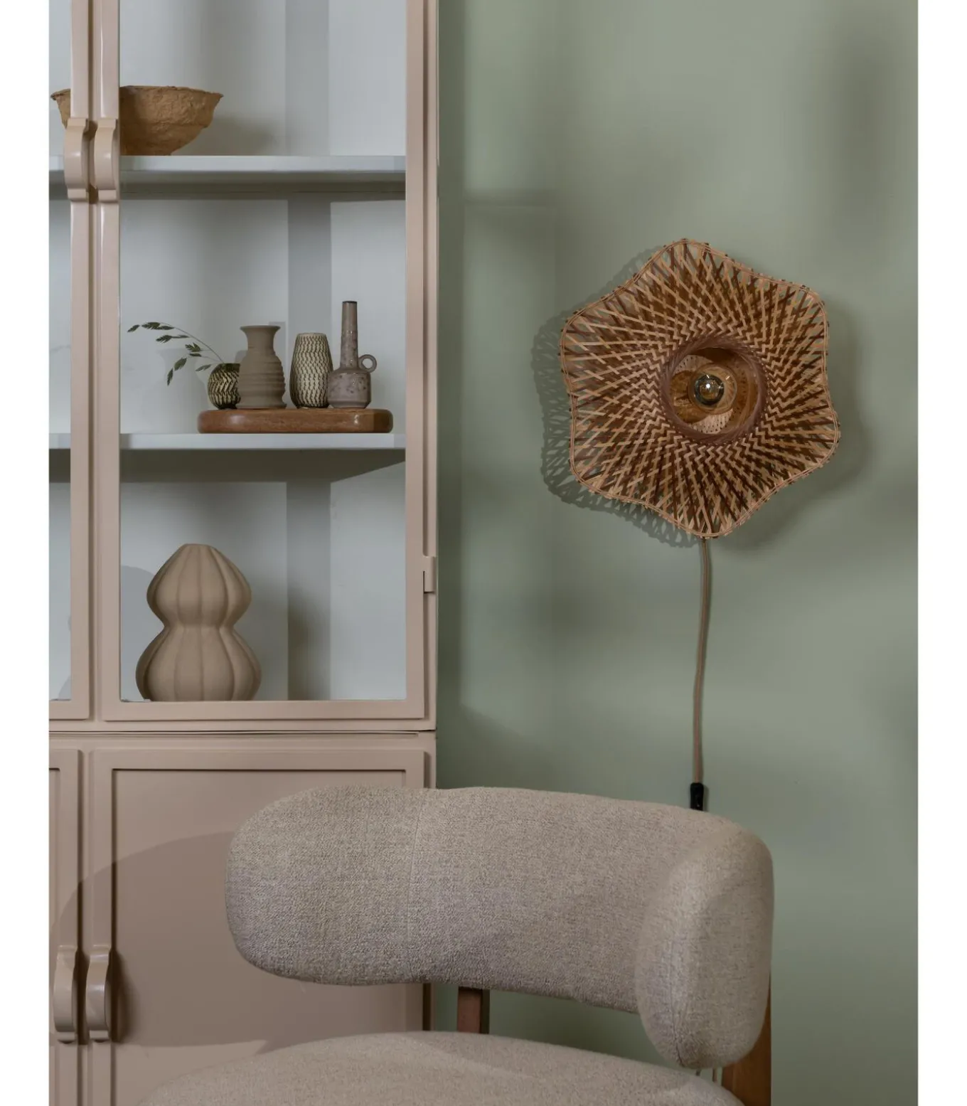 Wandlamp Madura - Naturel - Ø44cm