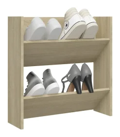 Wandschoenenkast 60x18x60 cm spaanplaat sonoma eikenkleurig