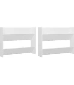 Wandschoenenkasten 2 st 80x18x60 cm spaanplaat wit