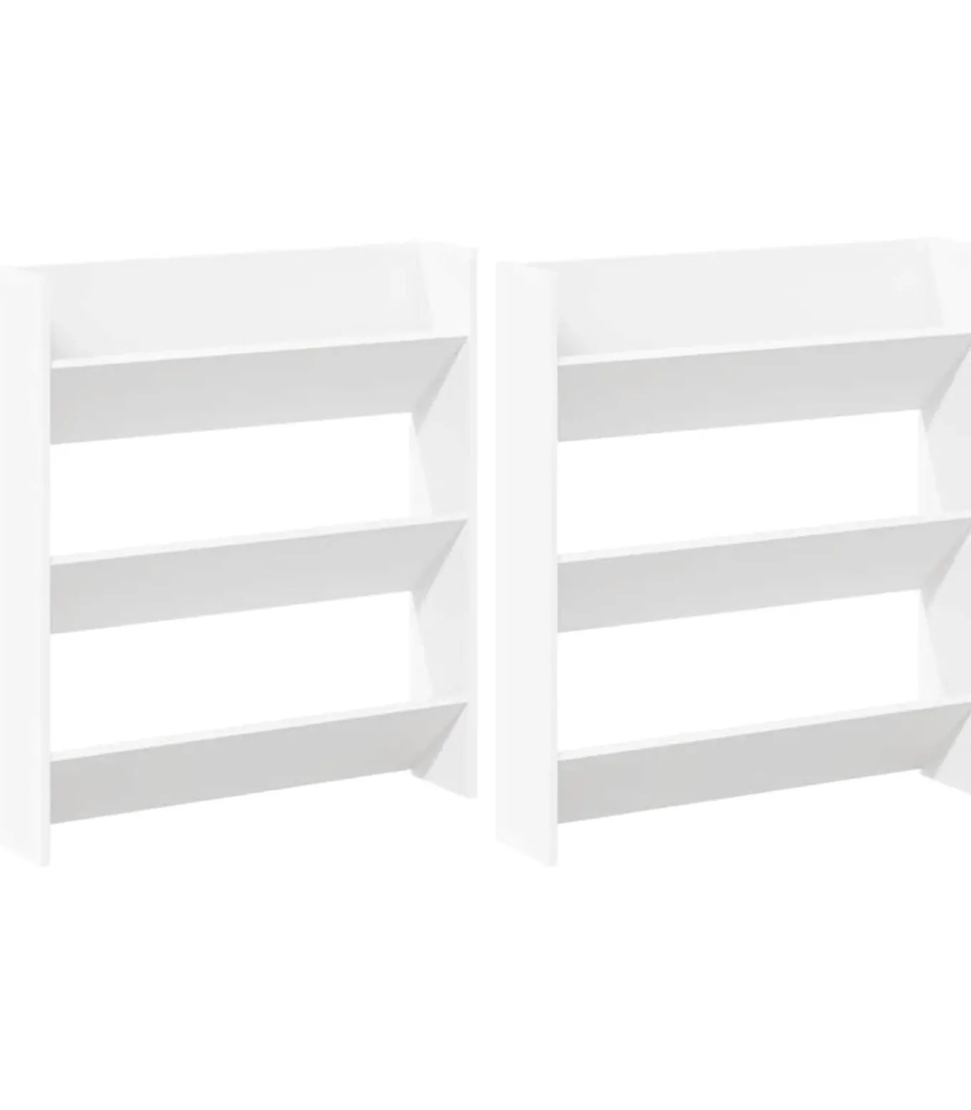 Wandschoenenkasten 2 st 80x18x90 cm spaanplaat wit