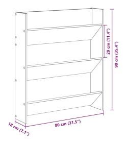 Wandschoenenkasten 2 st 80x18x90 cm spaanplaat wit