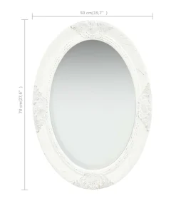 Wandspiegel barok stijl 50x70 cm wit