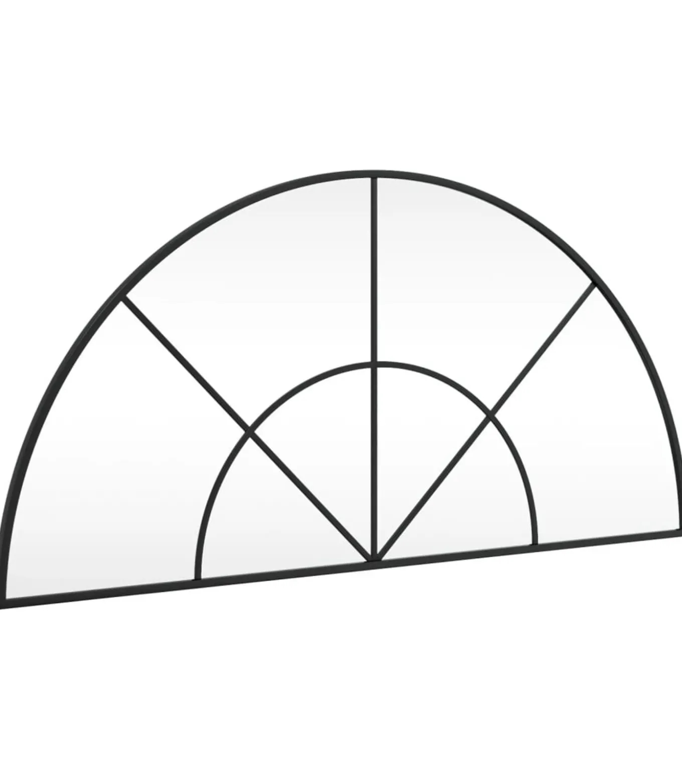 Wandspiegel boog 100x50 cm ijzer zwart