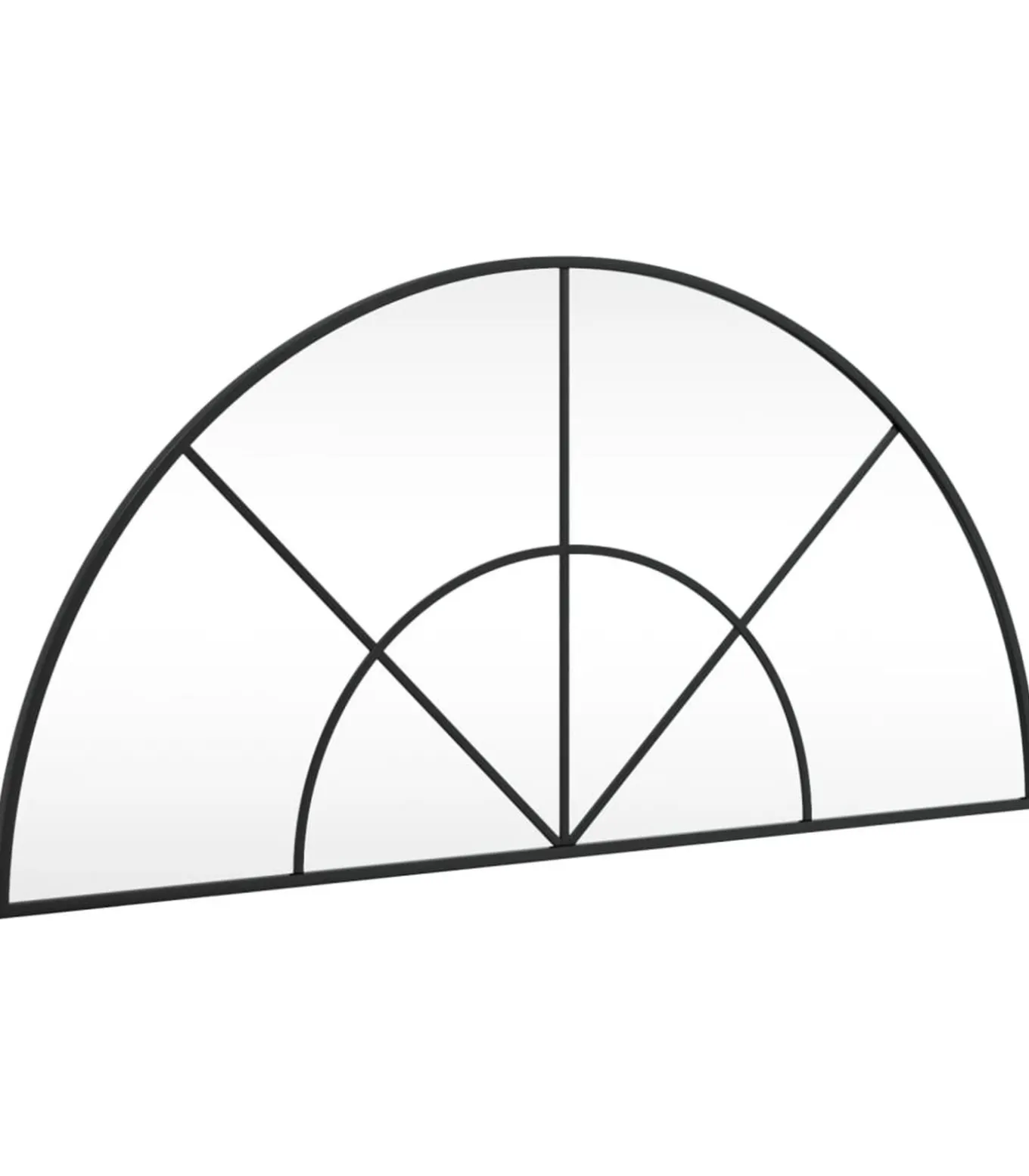 Wandspiegel boog 100x50 cm ijzer zwart