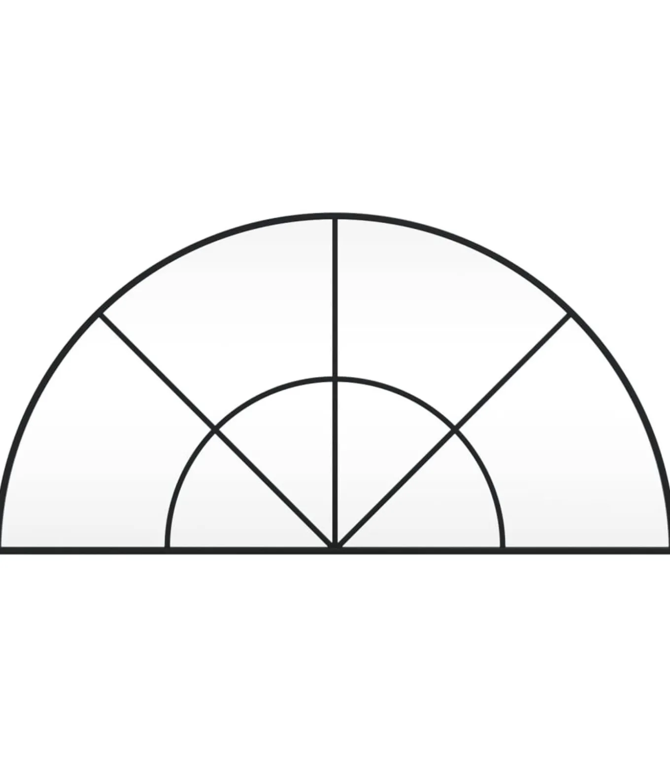 Wandspiegel boog 100x50 cm ijzer zwart