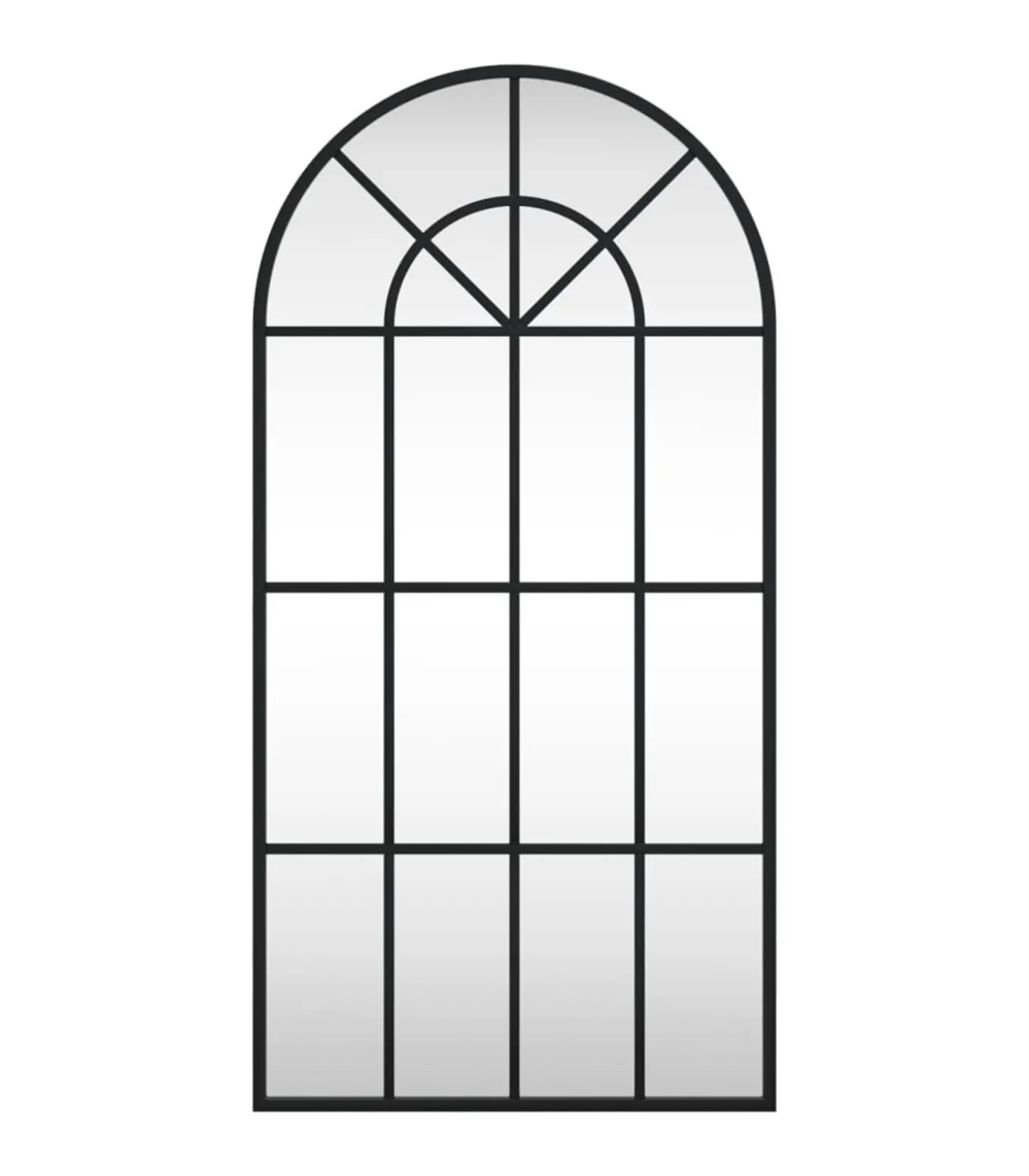 Wandspiegel boog 40x80 cm ijzer zwart