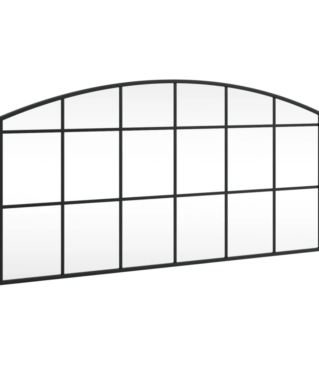 Wandspiegel boog 100x50 cm ijzer zwart