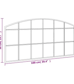 Wandspiegel boog 100x50 cm ijzer zwart