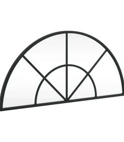 Wandspiegel boog 60x30 cm ijzer zwart