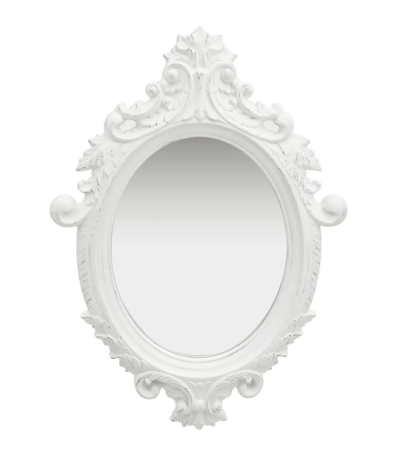 Wandspiegel kasteel stijl 56x76 cm wit