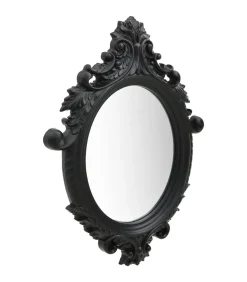 Wandspiegel kasteel stijl 56x76 cm zwart