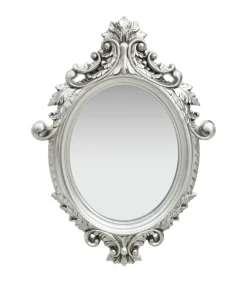 Wandspiegel kasteel stijl 56x76 cm zilverkleurig