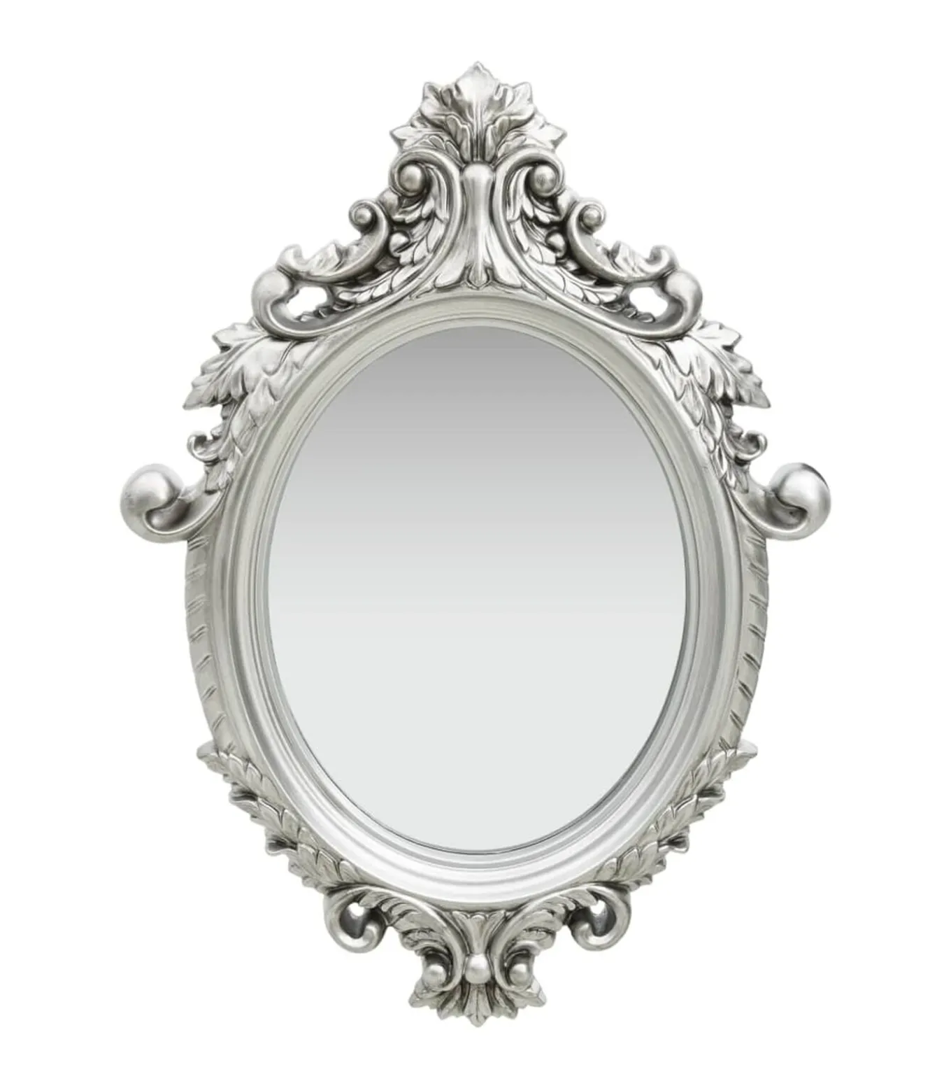 Wandspiegel kasteel stijl 56x76 cm zilverkleurig