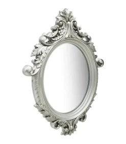 Wandspiegel kasteel stijl 56x76 cm zilverkleurig