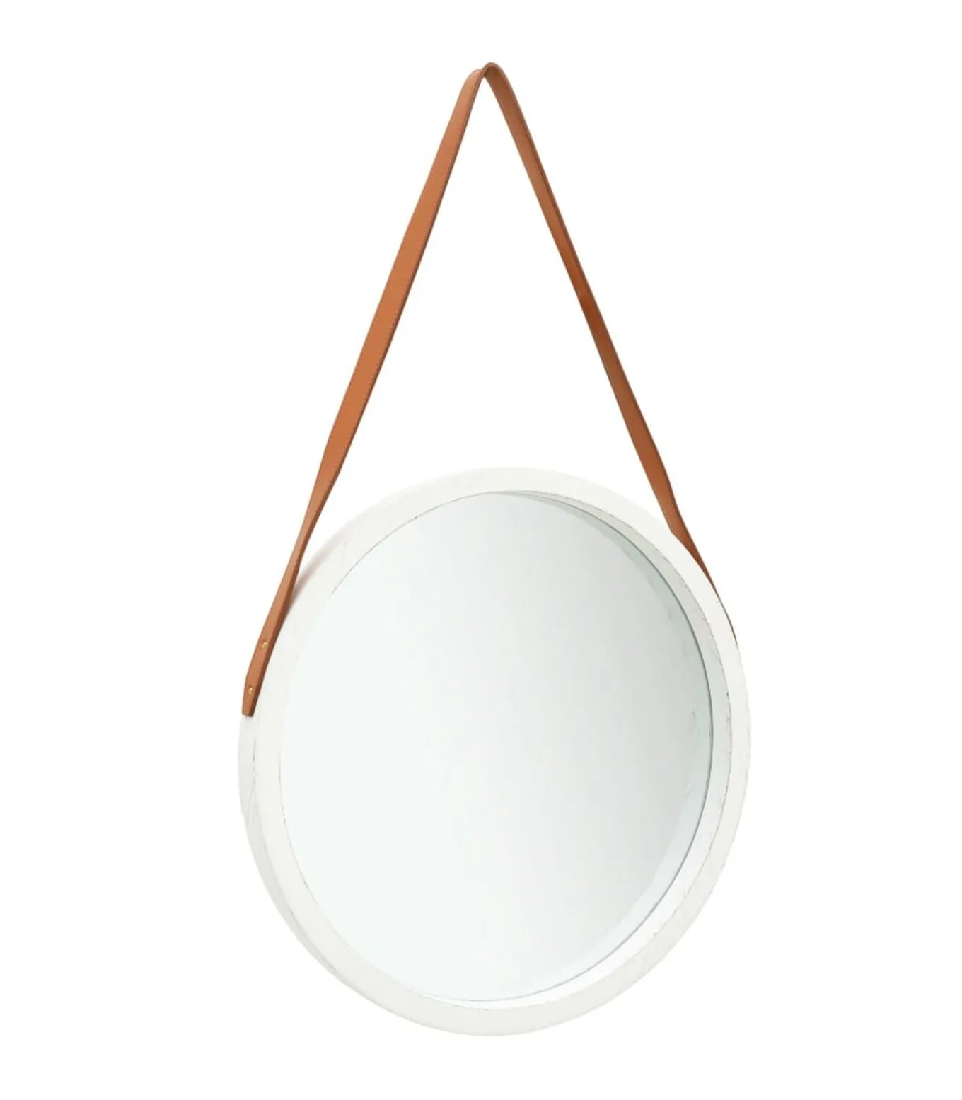 Wandspiegel met band 50 cm wit