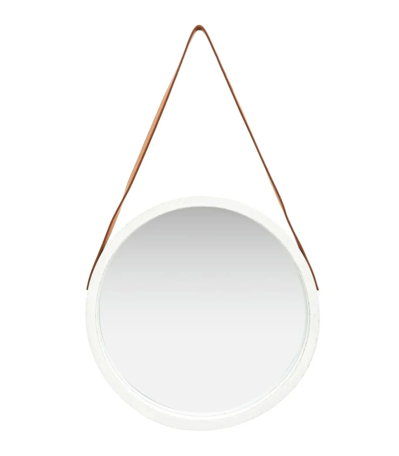 Wandspiegel met band 50 cm wit