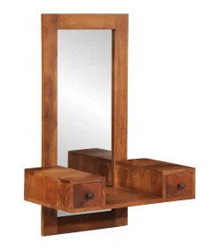 Wandspiegel met lades 60x33x90 cm massief acaciahout