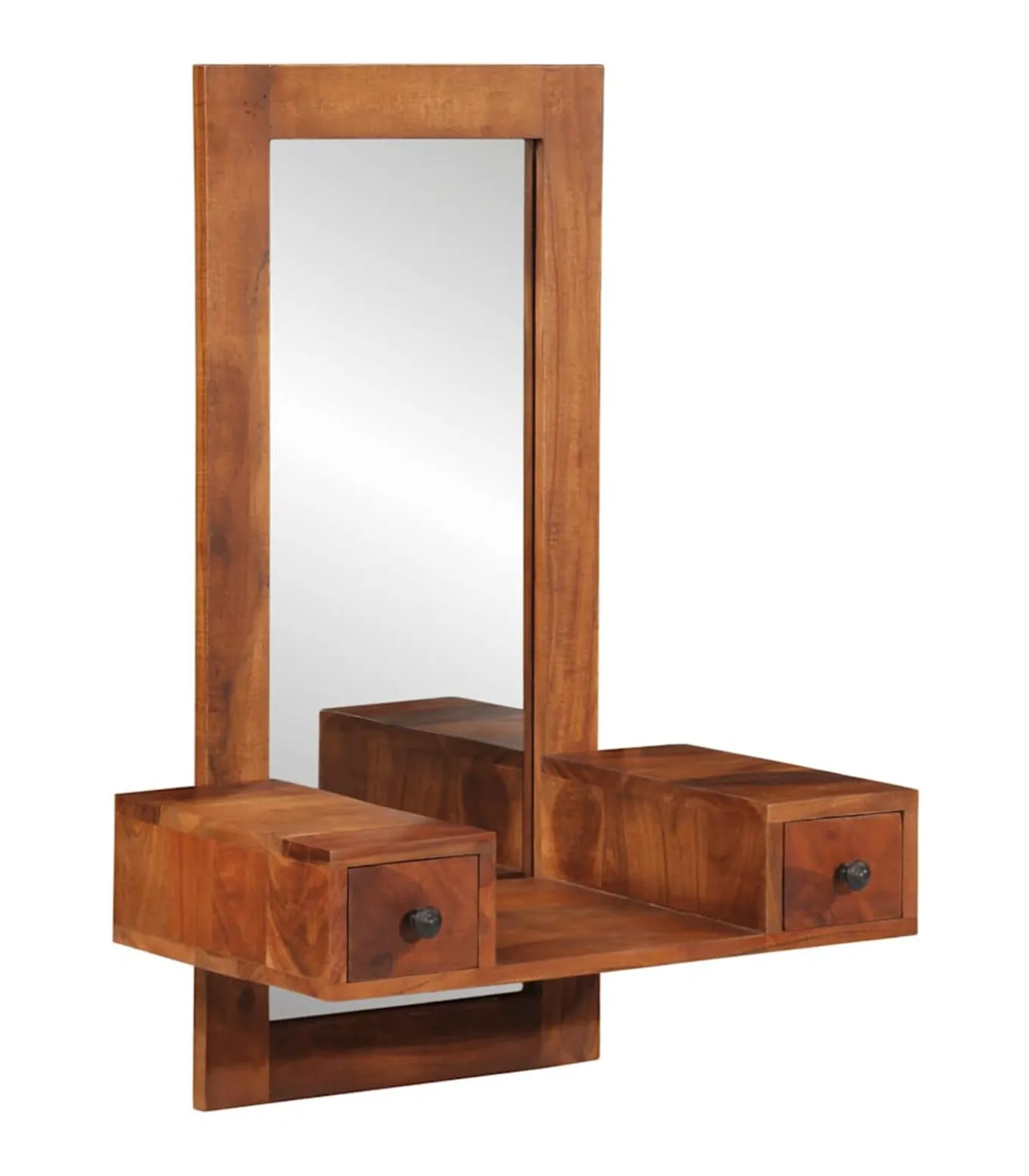 Wandspiegel met lades 60x33x90 cm massief acaciahout