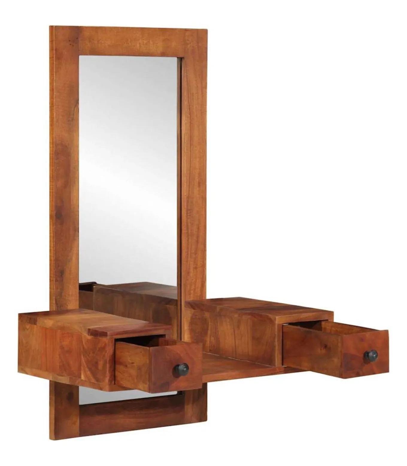 Wandspiegel met lades 60x33x90 cm massief acaciahout