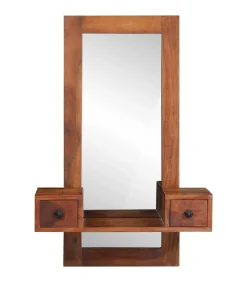 Wandspiegel met lades 60x33x90 cm massief acaciahout