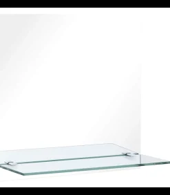 Wandspiegel met schap 40x40 cm gehard glas