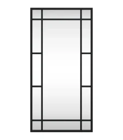 Wandspiegel rechthoekig 30x60 cm ijzer zwart