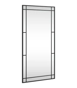 Wandspiegel rechthoekig 50x100 cm ijzer zwart