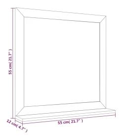 Wandspiegel 55x55 cm massief walnotenhout