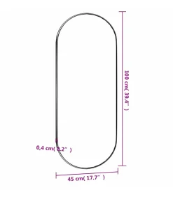 Wandspiegel 45x100 cm ovaal glas