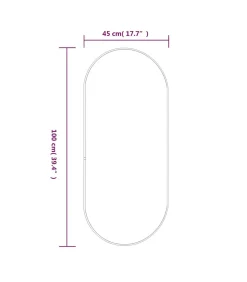 Wandspiegel 100x45 cm ovaal zilverkleurig