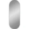 Wandspiegel 40x15 cm ovaal zilverkleurig