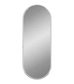 Wandspiegel 40x15 cm ovaal zilverkleurig