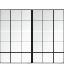 Wandspiegels 2 st 100x60 cm metaal zwart