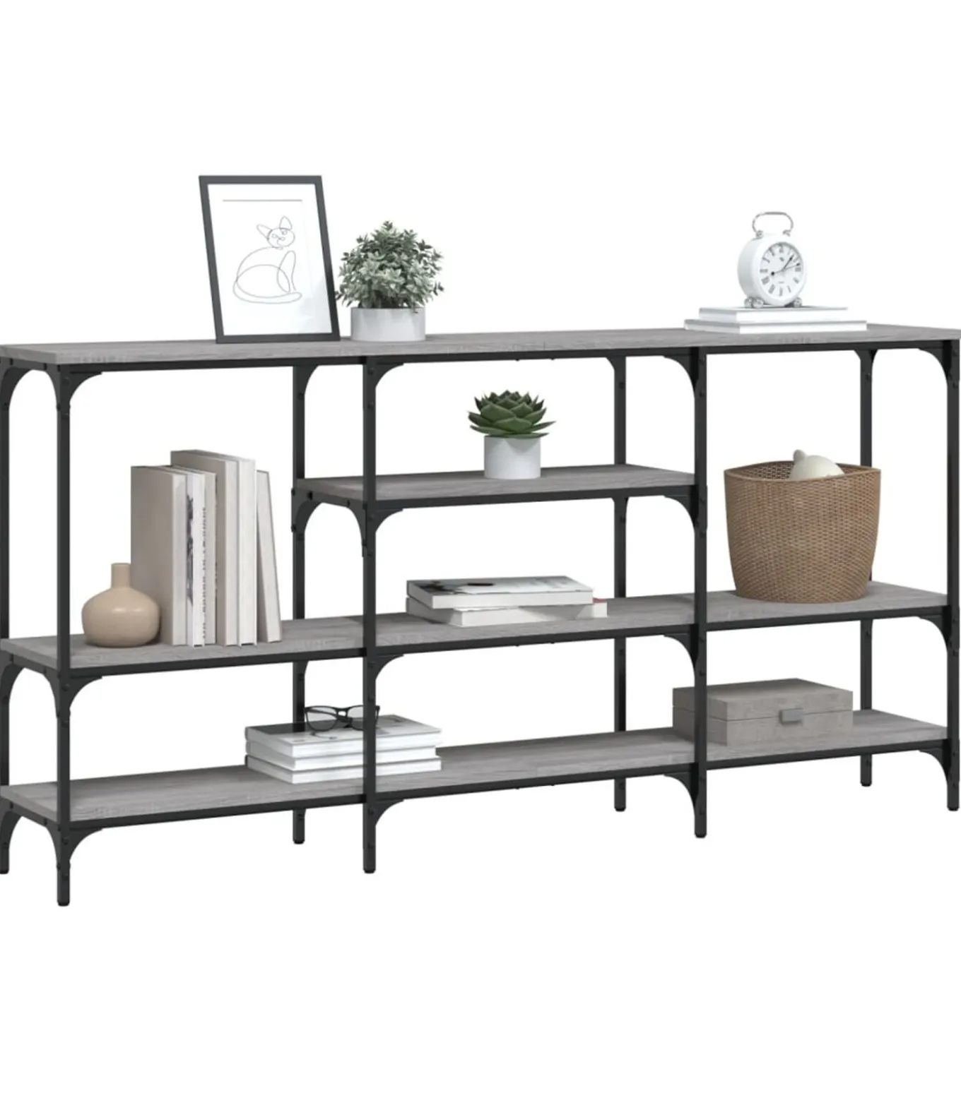 Wandtafel 160x29x80 cm bewerkt hout grijs sonoma eikenkleurig