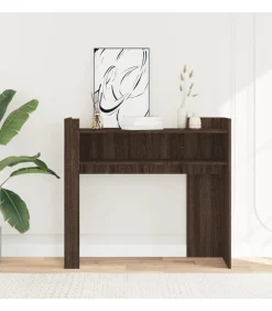 Wandtafel 100x35x90 cm bewerkt hout bruin eikenkleurig