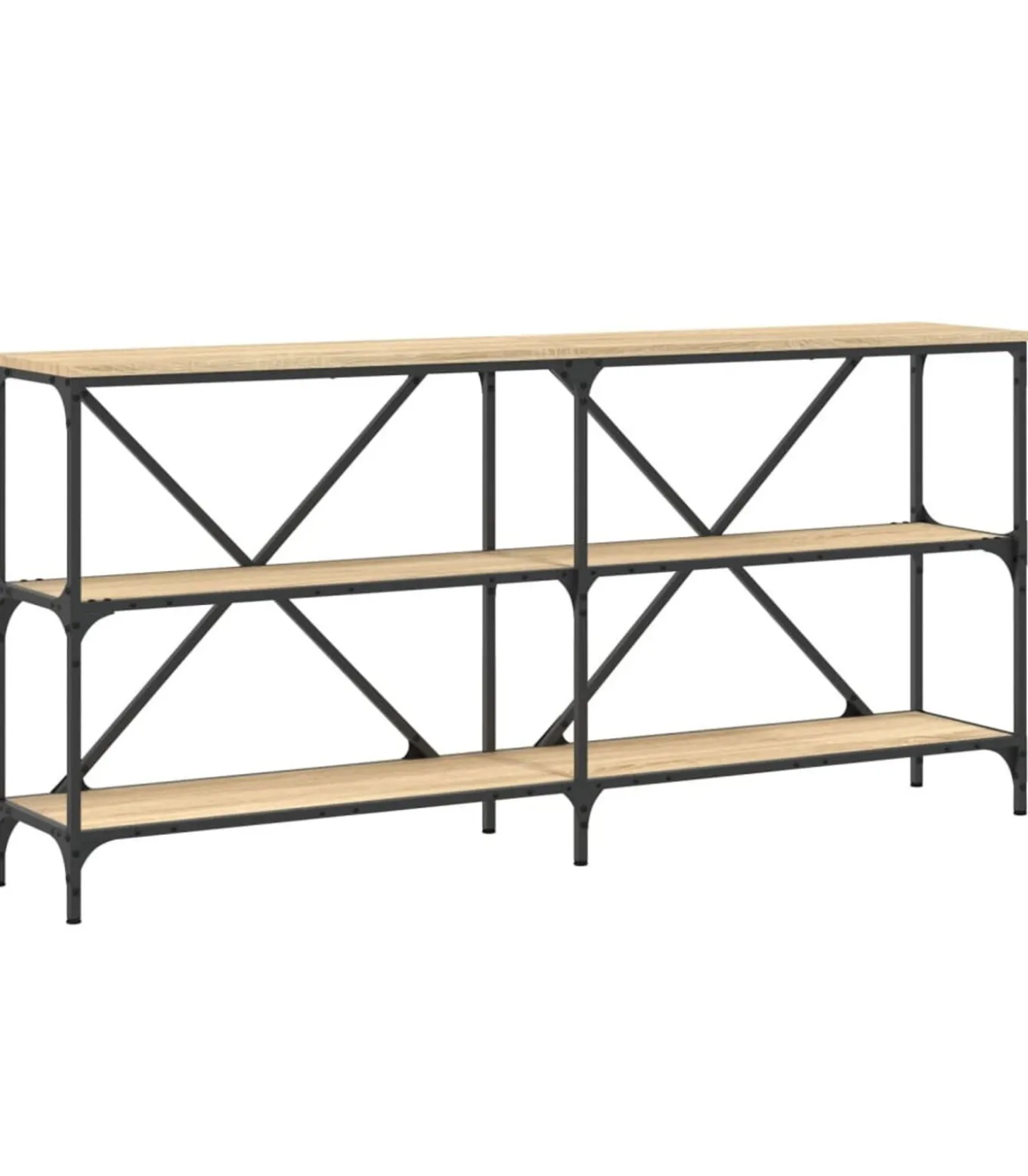 Wandtafel 160x30x75 cm bewerkt hout en ijzer sonoma eikenkleur