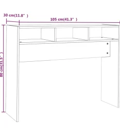 Wandtafel 105x30x80 cm bewerkt hout sonoma eikenkleurig