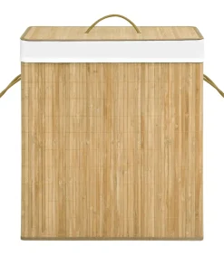 Wasmand met 2 vakken 100 L bamboe