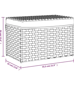 Wasmand met deksel 55,5x35x34 cm poly rattan zwart