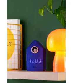 Wekker Cuckoo Led - Blauw - 9x9x15.8cm