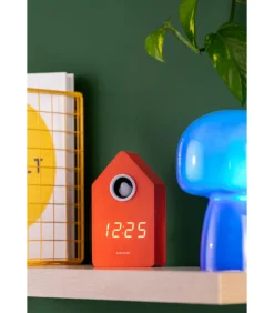 Wekker Cuckoo Led - Oranje - 9x9x15.8cm