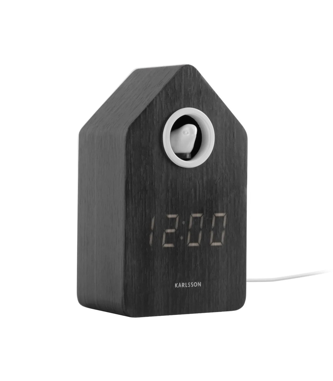 Wekker Cuckoo Led - Zwart hout - 6x9x15.3cm