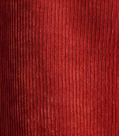 Wijde cropped broek van terracotta ribfluweel