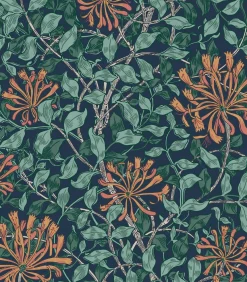 William Morris at Home Vliesbehang - Honeysuckle Tidewater Blue - 1000x52
