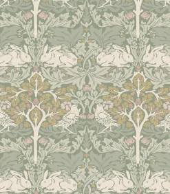 William Morris at Home Vliesbehang - Brother Rabbit Sage - 1000x52