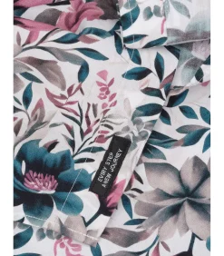 Wit overhemd met bloemenprint voor heren