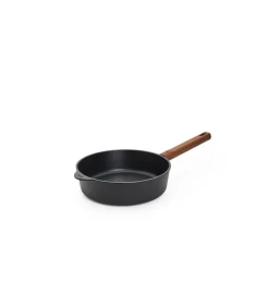 WOLL EcoLogic QXR Hapjespan inductie met houten vaste greep - Ø240mm - H 70mm - Zwart